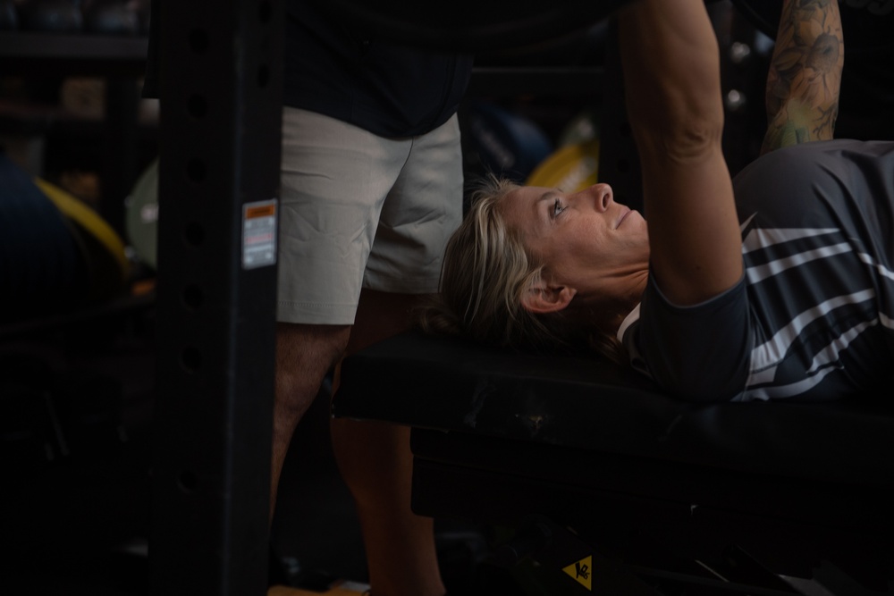 USSOCOM competes in the powerlifting competition during DoD’s 2023 Warrior Games Challenge