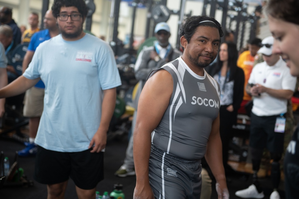 USSOCOM competes in the powerlifting competition during DoD’s 2023 Warrior Games Challenge