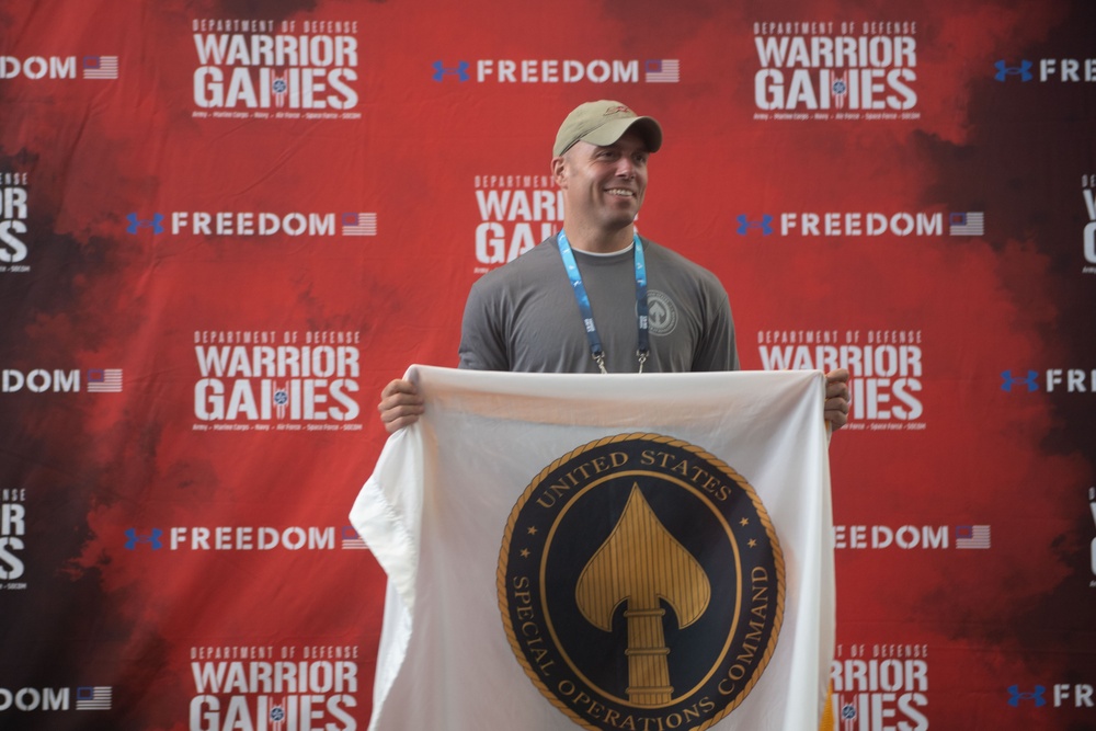 USSOCOM competes in the powerlifting competition during DoD’s 2023 Warrior Games Challenge