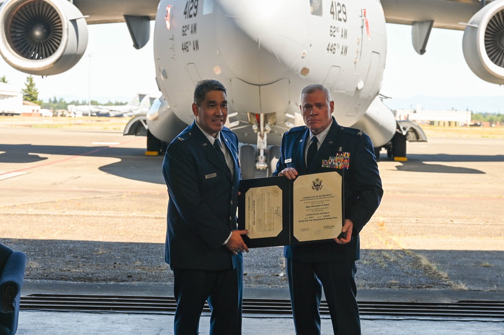 446th Aeromedical Staging Squadron hosts four in one Retirement Ceremony