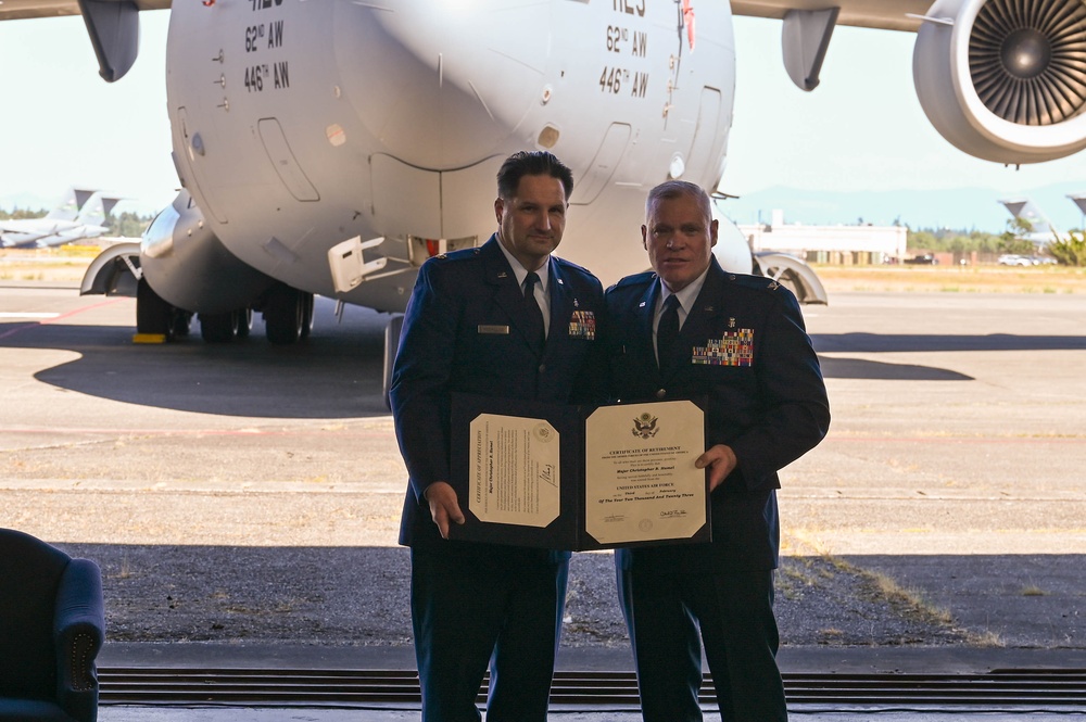 446th Aeromedical Staging Squadron hosts four in one Retirement Ceremony