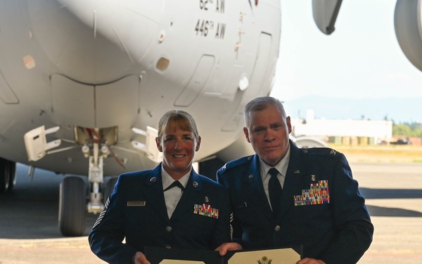 446th Aeromedical Staging Squadron hosts four in one Retirement Ceremony