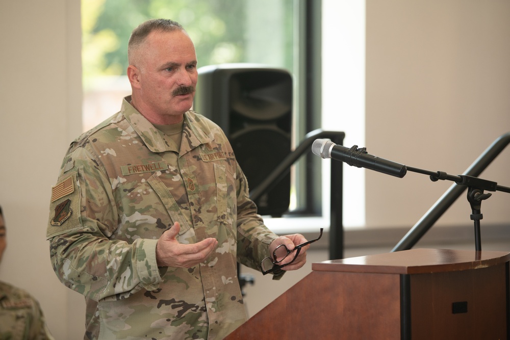 Chief Master Sgt. Sean Fretwell Assumes Responsibility as 192nd Wing Command Chief