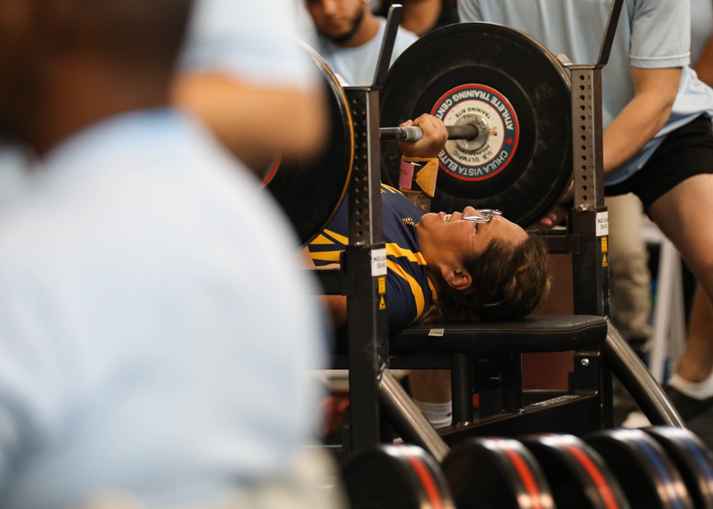 Team Navy Compete in Powerlifting Competition During the DoD Warrior Games 2023