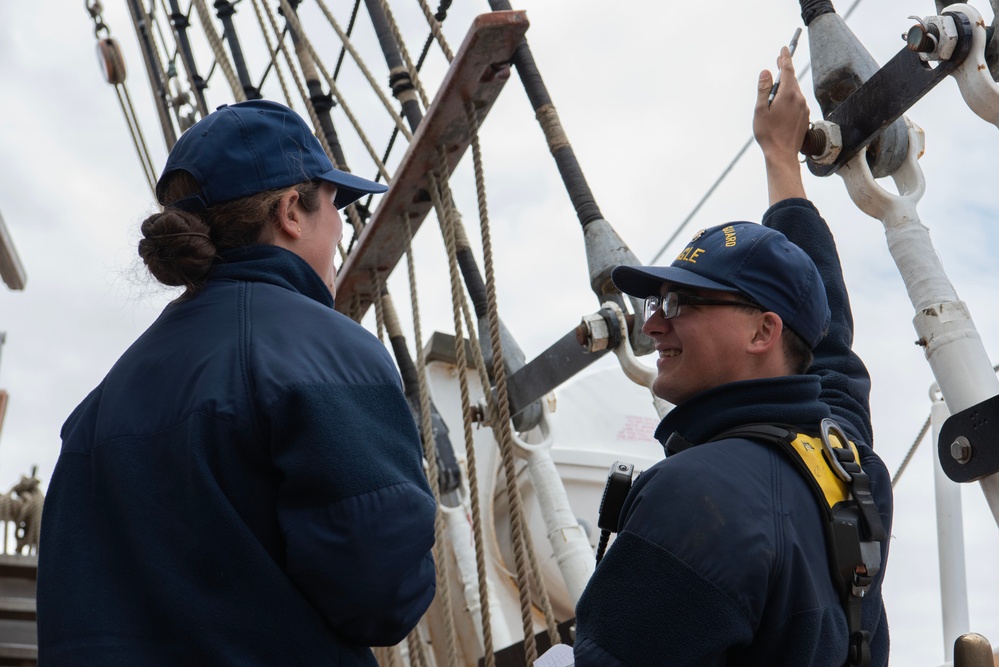 Coast Guard Cadet learns sailing on USCGC Eagle