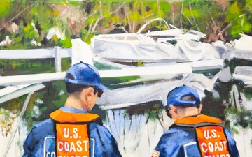 US Coast Guard Art Program 2023 Collection, Ob Id # 202304, &quot;Checking for environmental hazards,&quot; Amy Digi (4 of 38)
