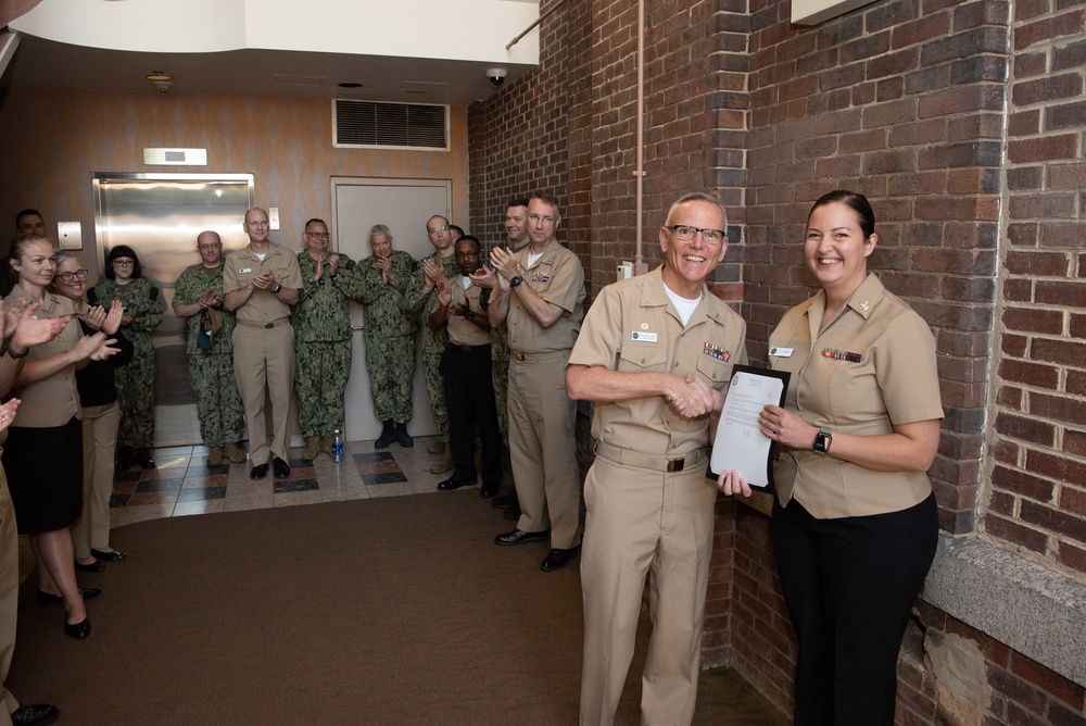 U.S. Navy Band holds E6 pinning ceremony for two Sailors