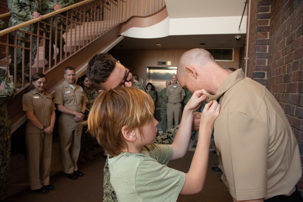 U.S. Navy Band holds E6 pinning ceremony for two Sailors