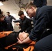 Fireman Memphis Taylor participates in stretcher bearer training