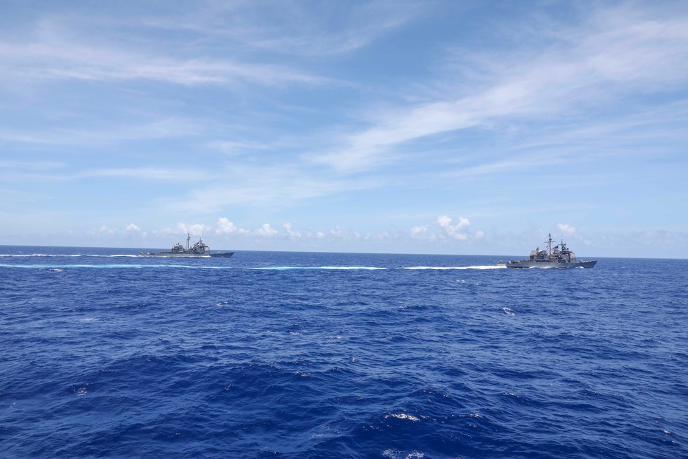 USS Shiloh Sails in Formation