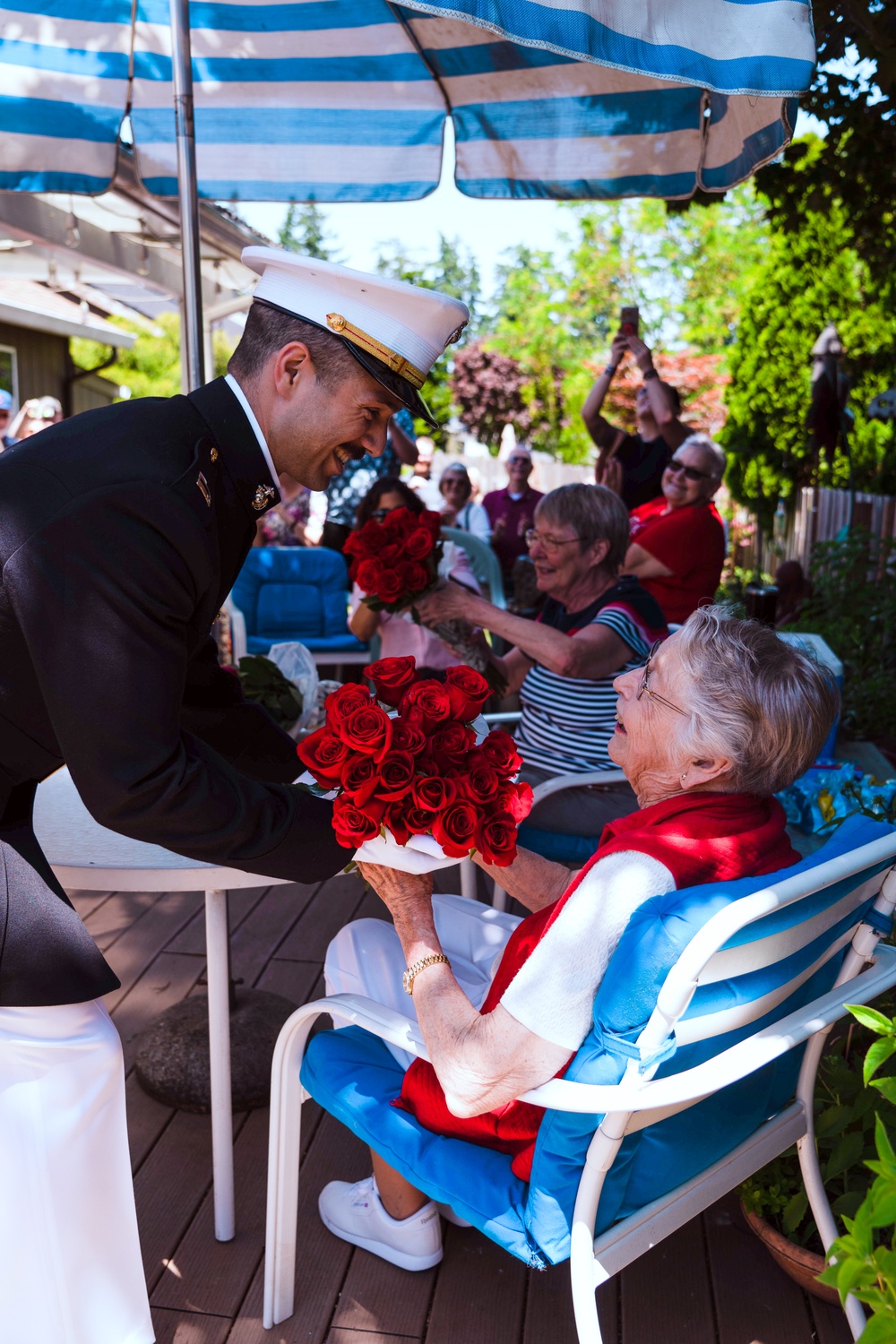 100-Year-Old USMC Veteran Celebrates Milestone Birthday Surrounded by Marines