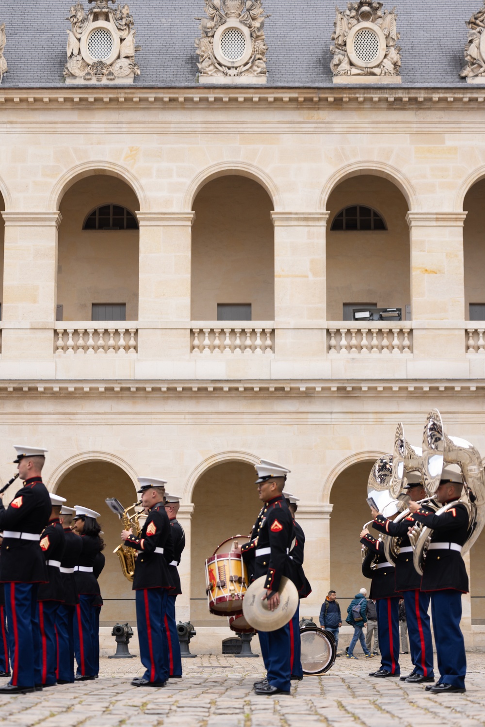 1st Marine Division band performs at Les Invalides
