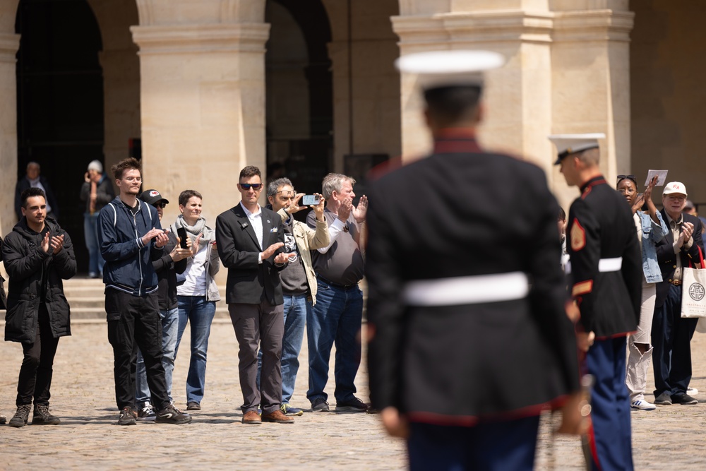 1st Marine Division band performs at Les Invalides