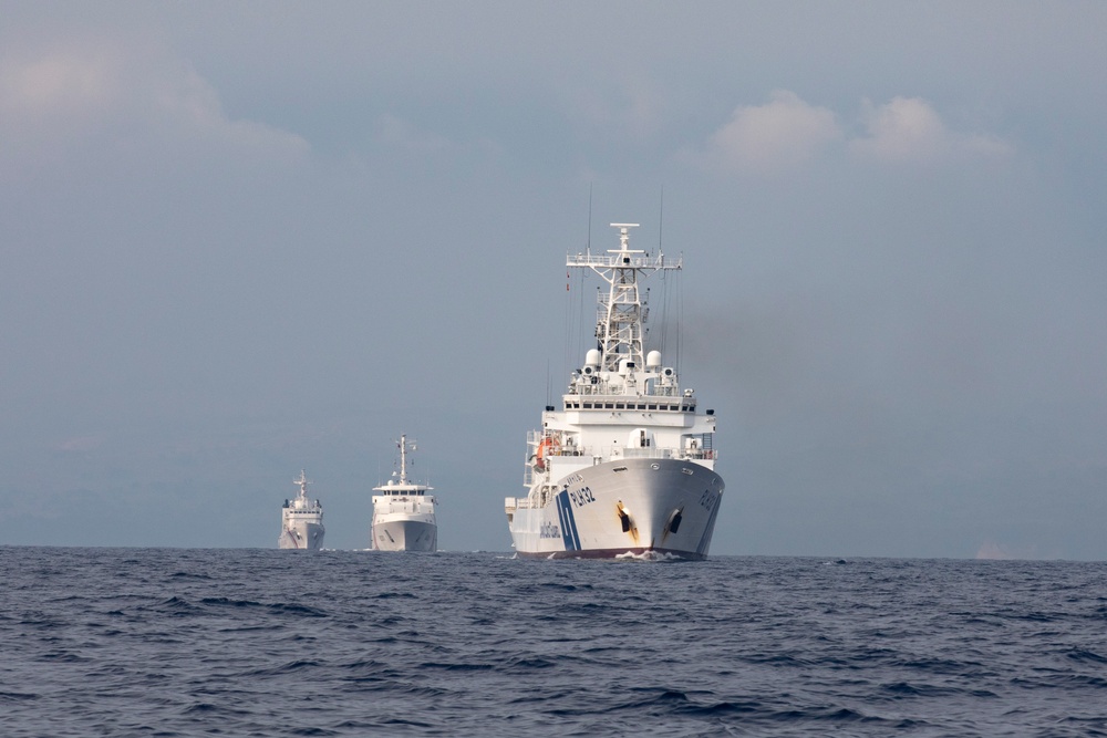 U.S. Coast Guard Cutter Stratton Conducts a Trilateral Engagement with Japan and Philippine Coast Guards