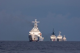 U.S. Coast Guard Cutter Stratton Conducts a Trilateral Engagement with Japan and Philippine Coast Guards