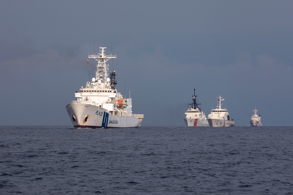 U.S. Coast Guard Cutter Stratton Conducts a Trilateral Engagement with Japan and Philippine Coast Guards