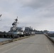 Arleigh Burke-class guided-missile destroyer USS Momsen (DDG 92) pulls into port at Homer, Alaska