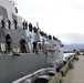 Arleigh Burke-class guided-missile destroyer USS Momsen (DDG 92) pulls into port at Homer, Alaska