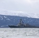 Arleigh Burke-class guided-missile destroyer USS Momsen (DDG 92) pulls into port at Homer, Alaska