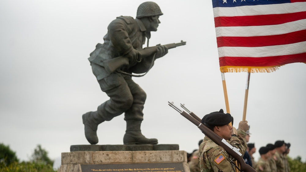 Ceremony at the Leadership Monument Winter