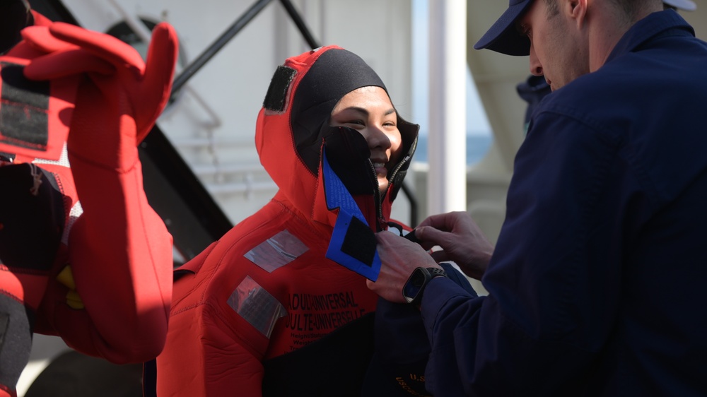 U.S. Coast Guard Cutter Sycamore crew trains en route to Exercise Argus