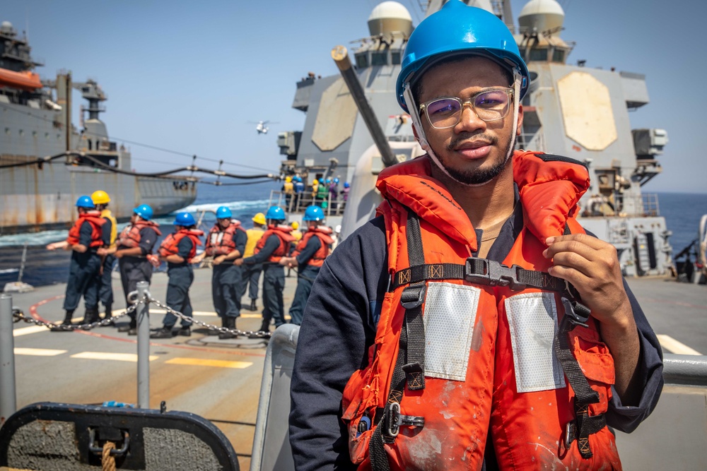 USS McFaul Conducts a Replenishment at Sea