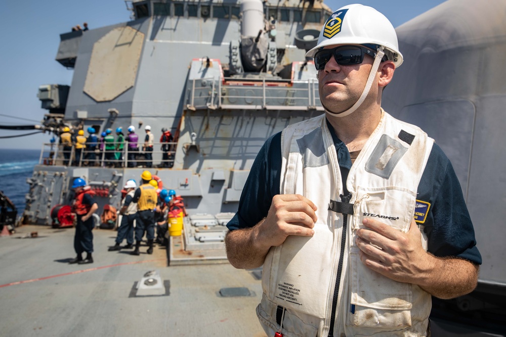 USS McFaul Conducts a Replenishment at Sea