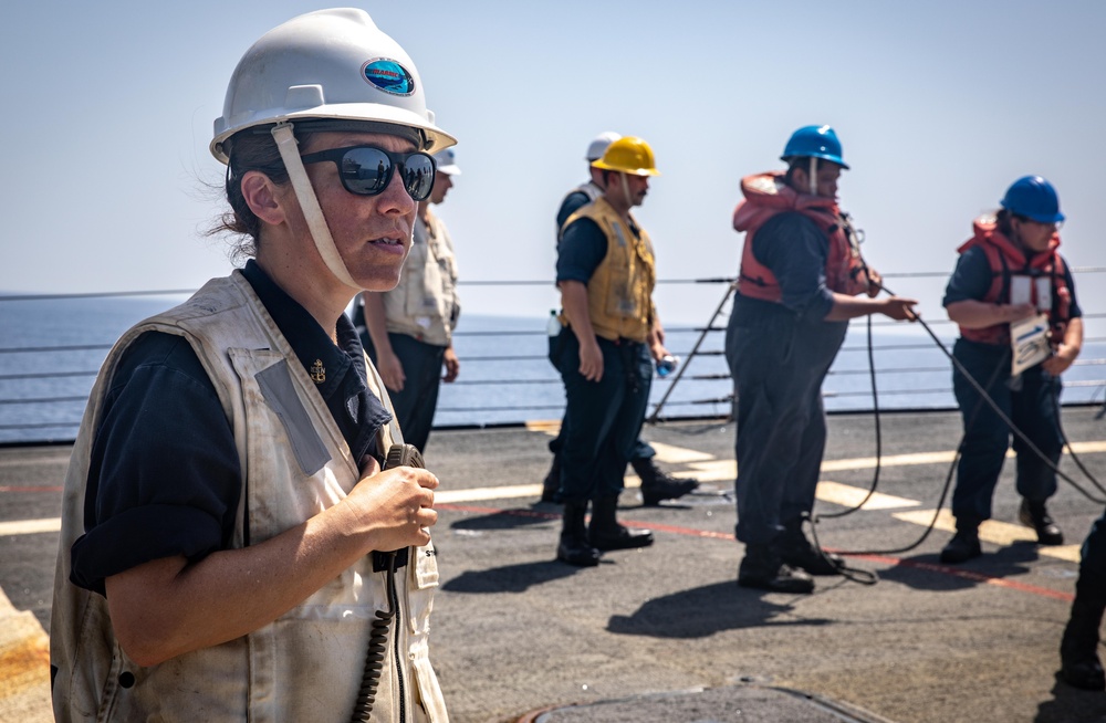 USS McFaul Conducts a Replenishment at Sea