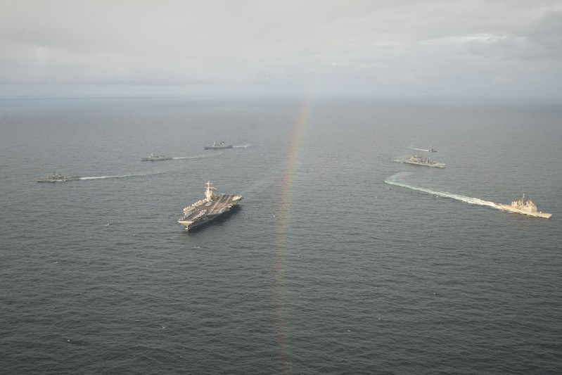 U.S. Navy’s largest aircraft carrier teams with Norway, U.K. militaries for Arctic exercises