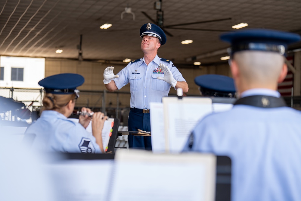 The United States Air Force Band of the West performs for Maj. General Edward Thomas Retirement