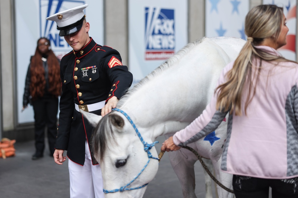 Quantico Marine Band performs on Fox News in New York during Fleet Week