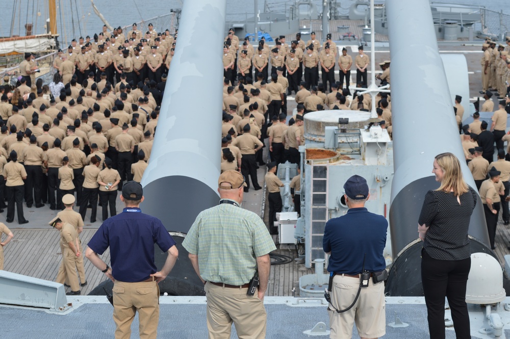 Naval Museum hosts a mass promotion ceremony aboard the Battleship Wisconsin