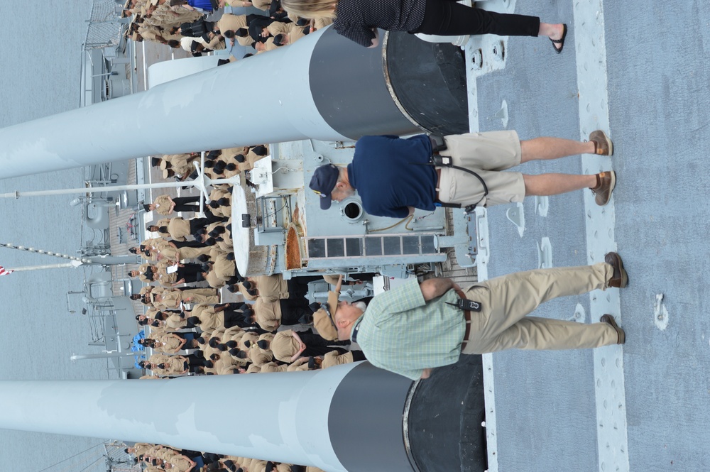 Naval Museum hosts a mass promotion ceremony aboard the Battleship Wisconsin