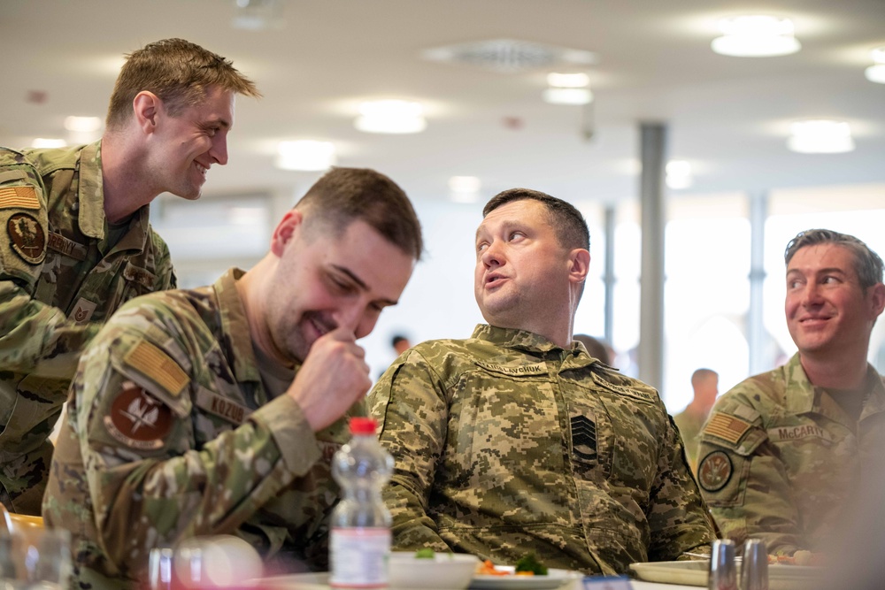 Konstantyn Stanislavchuk, Chief Master Sgt. of the Ukrainian Air Force, Visits Patch Barracks