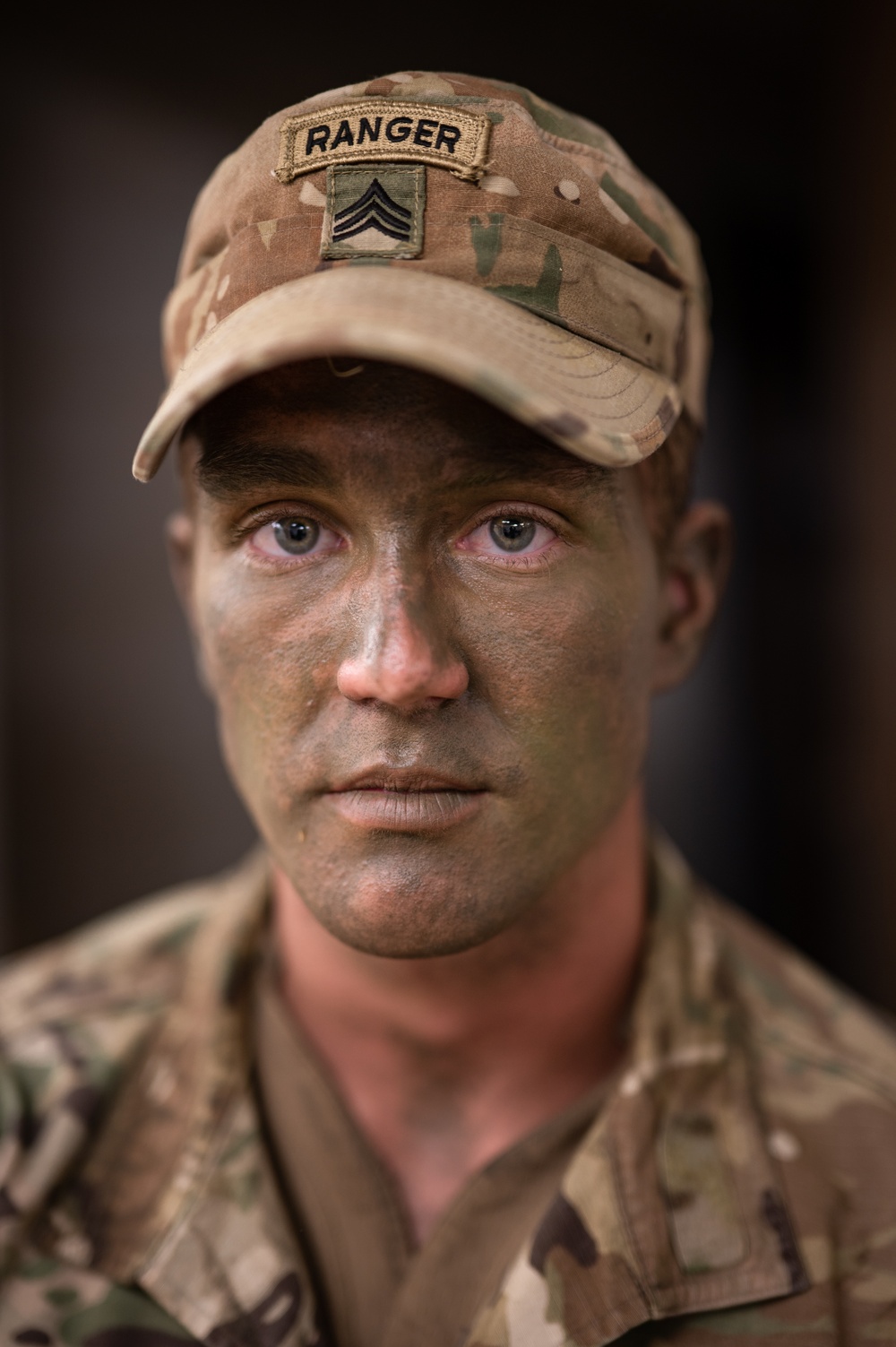 U.S. Army Soldier poses for a Portrait at the 2023 Spc. Hilda I. Clayton Best Combat Camera Competition
