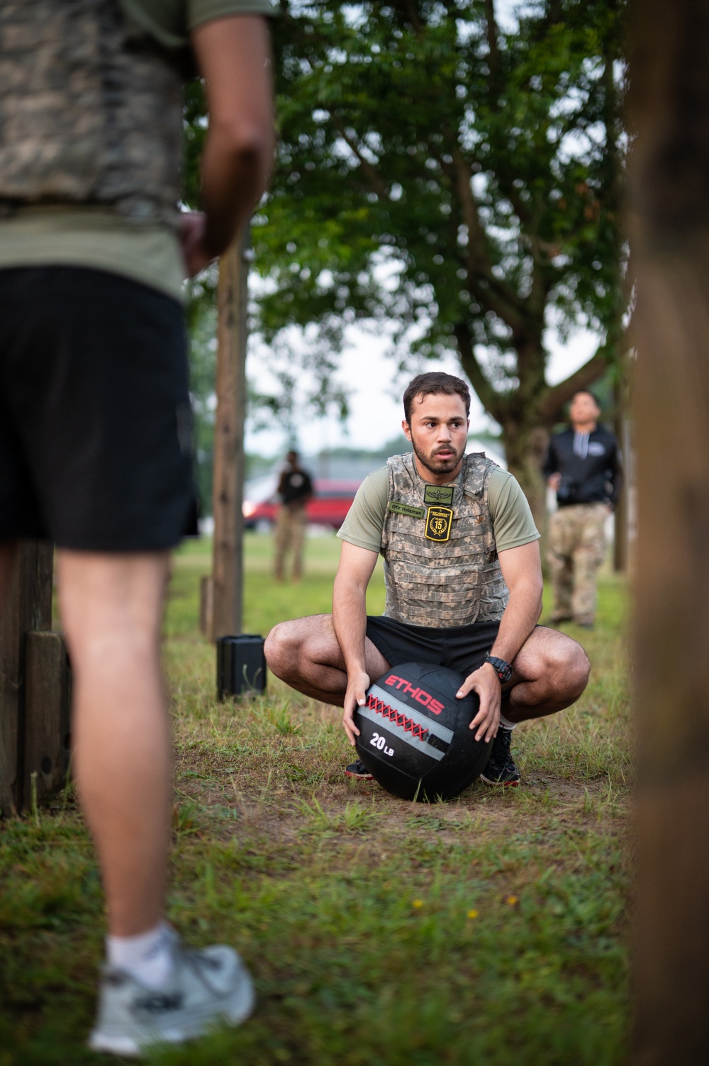 IDF Soldier Competes in the Ball Throw Portion of the Hildy Lane 2023 Spc. Hilda I. Clayton Best Combat Camera Competition