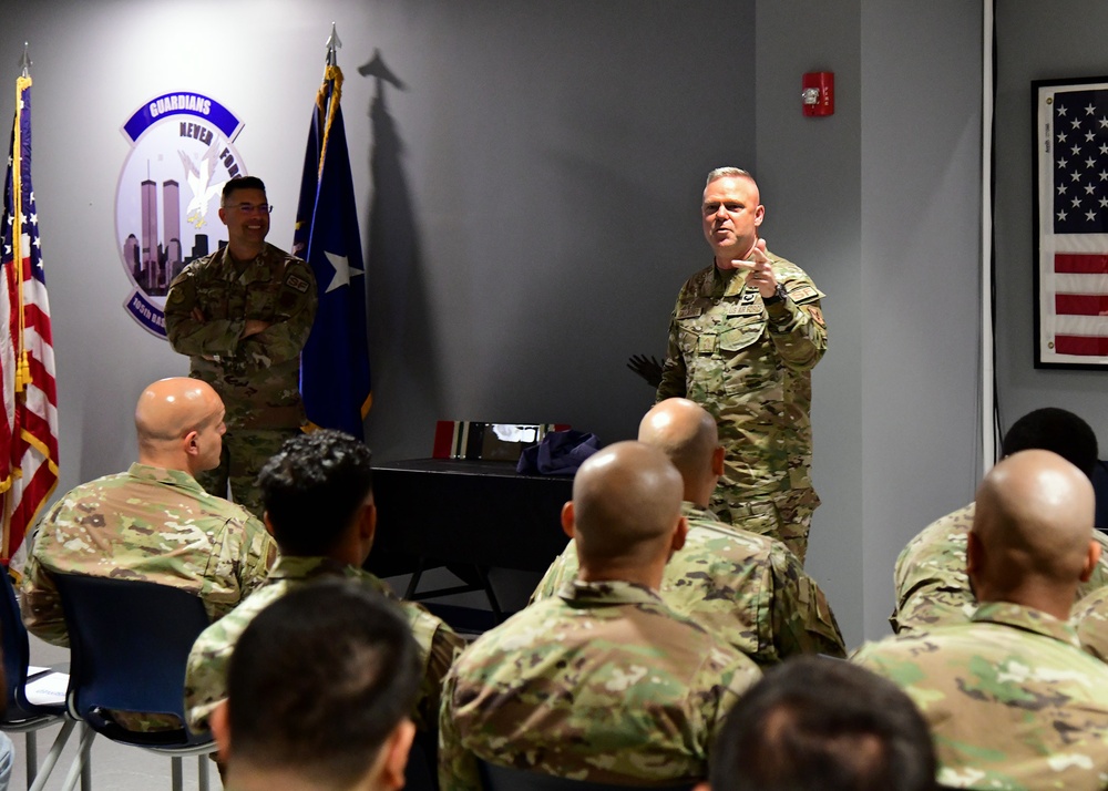 Security Forces Director presents 105th Defenders with the Security Forces Outstanding Air Reserve Component Unit Award