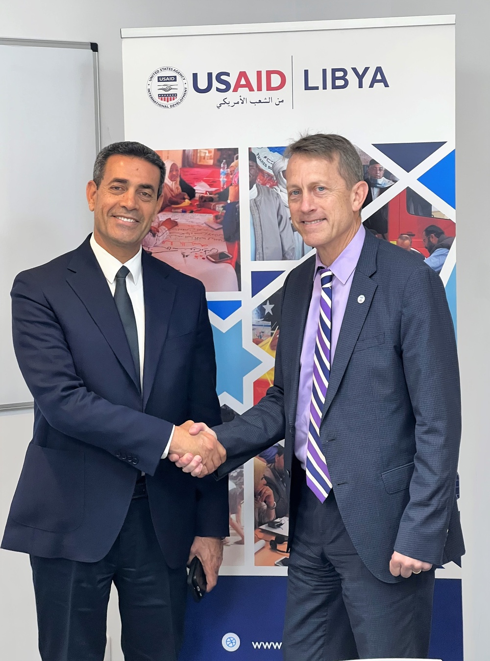 USAID Counselor Clinton White, Acting Assistant Administrator Andrew Plitt , Chief Digital Democracy and Rights Officer Vera Zakem, and Country Representative John Cardenas met with Dr. Emad As Sayeh, Chairman of the High National Elections Commission