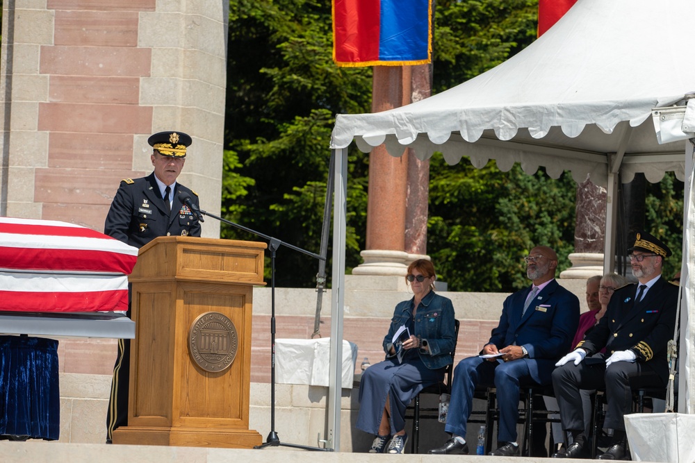 American Battle Monuments Commission hosts WWI unknown soldier burial at Oise-Aisne American Cemetery