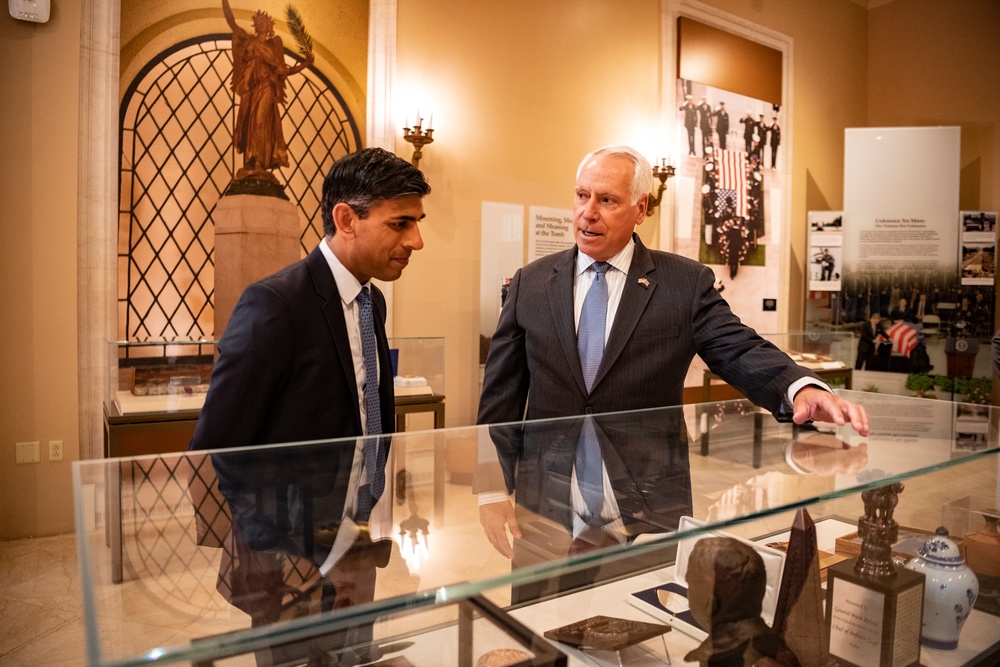 United Kingdom Prime Minister Rishi Sunak Visits Arlington National Cemetery