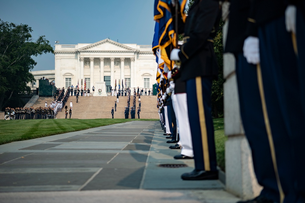 United Kingdom Prime Minister Rishi Sunak Visits Arlington National Cemetery