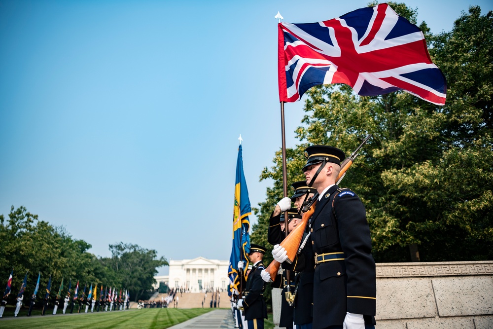 United Kingdom Prime Minister Rishi Sunak Visits Arlington National Cemetery