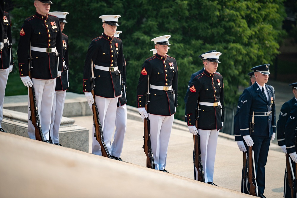 United Kingdom Prime Minister Rishi Sunak Visits Arlington National Cemetery