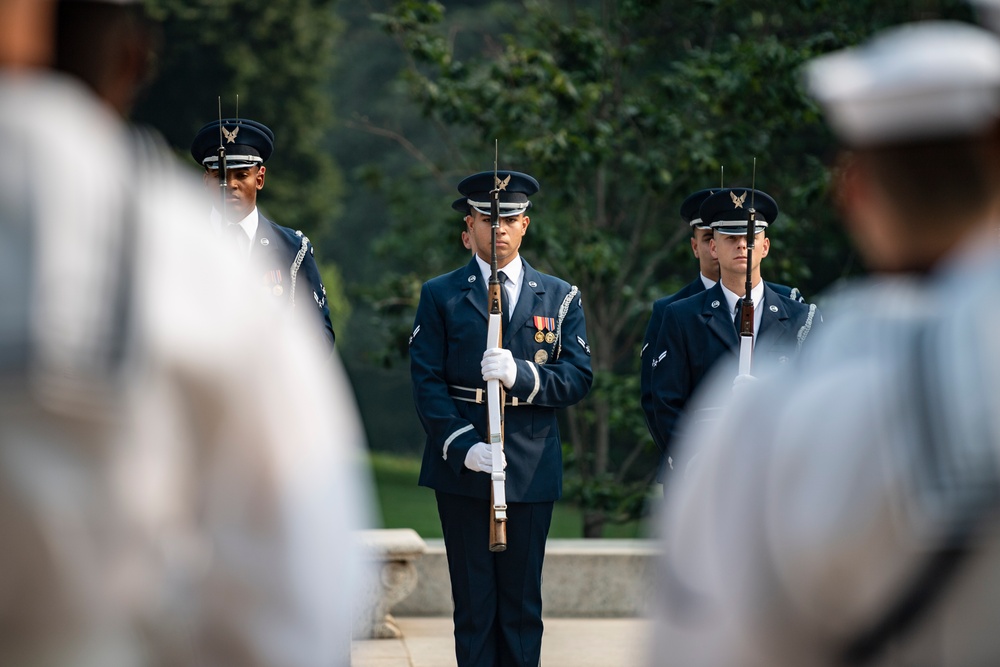 United Kingdom Prime Minister Rishi Sunak Visits Arlington National Cemetery