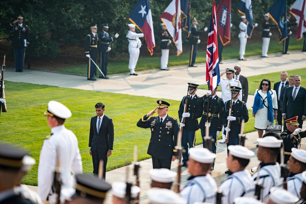 United Kingdom Prime Minister Rishi Sunak Visits Arlington National Cemetery