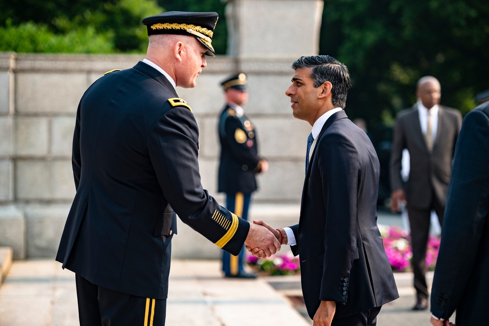 United Kingdom Prime Minister Rishi Sunak Visits Arlington National Cemetery