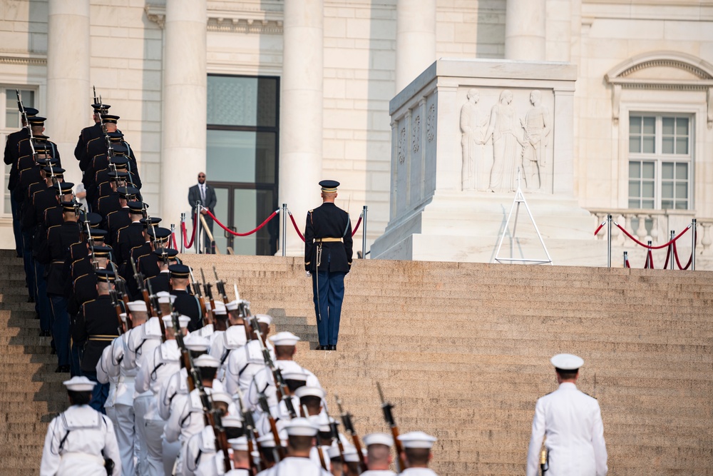 United Kingdom Prime Minister Rishi Sunak Visits Arlington National Cemetery