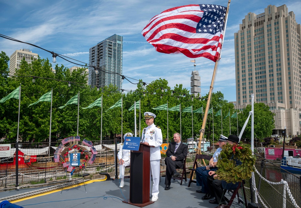 Memorial Day ceremony aboard Cruiser Olympia