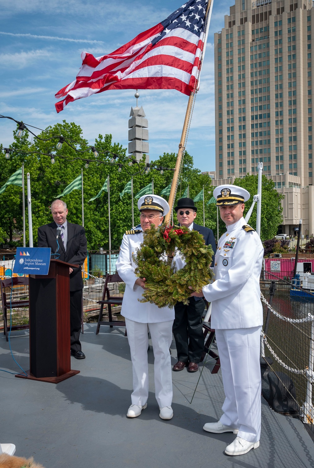 Memorial Day ceremony aboard Cruiser Olympia