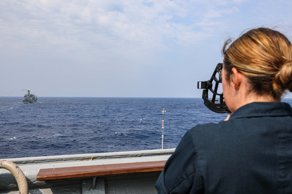 USS Carter Hall Conducts Replenishment-at-Sea